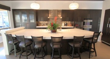 kitchen island with seating for six half moon shaped