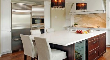 kitchen island with seating for six in white