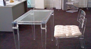 lucite clear office desk