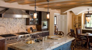 mediterranean kitchen designs with blue kitchen island