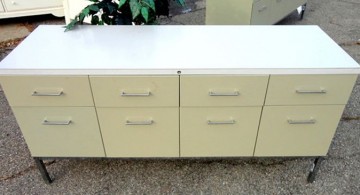 metal credenza with drawers in white