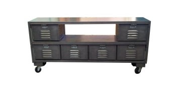 metal credenza with hollow panel