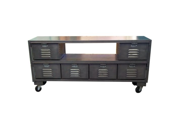 metal credenza with hollow panel