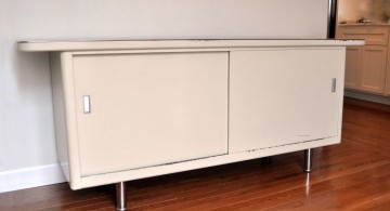 metal credenza with swing and sliding door