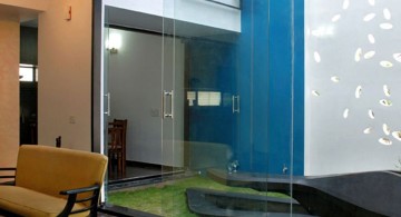 minimalist clear modern glass door