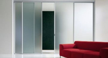 minimalist opaque modern glass door