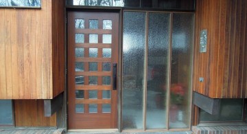 modern glass door with conventional door