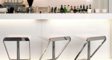 modern home bar design in white