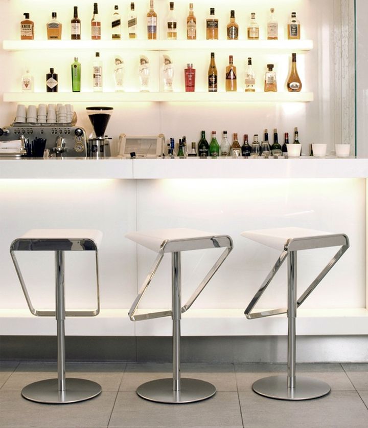 modern home bar design in white