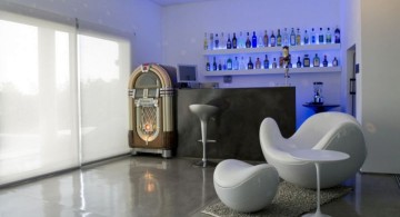 modern home bar design with jukebox