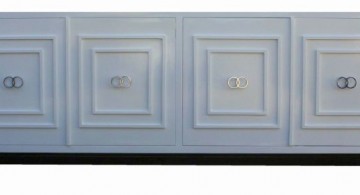 modern white lacquer credenza