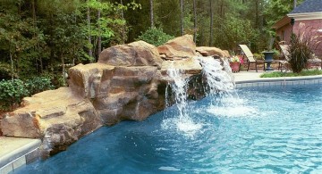 natural large pool waterfall ideas