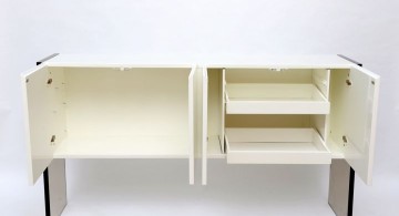 open white lacquer credenza