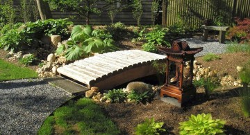 oriental garden design with a bridge