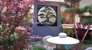 oriental garden design with oriental wall