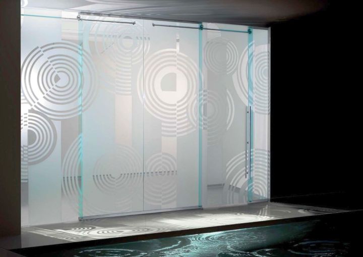 patterned modern glass door