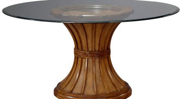 pedestal table base ideas wood and glass top