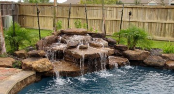 pool waterfall ideas in the corner