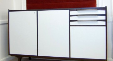 retro style white lacquer credenza