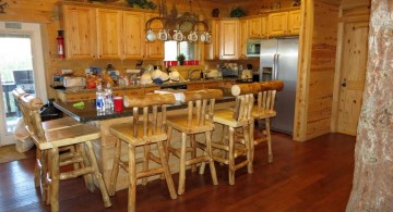 rustic kitchen island with seating for six