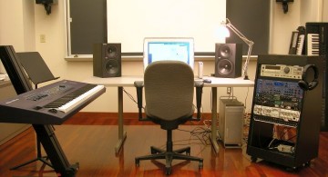 simple loft home music room