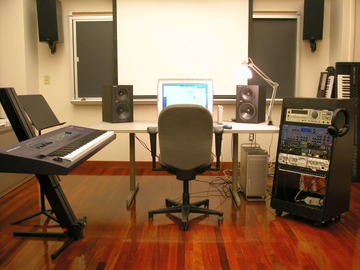 simple loft home music room