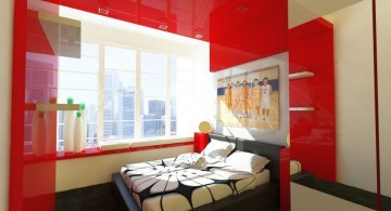 simple minimalist black and red bedroom ideas