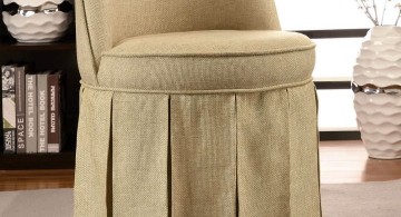 skirted vanity stool in taupe