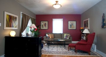 small maroon living room