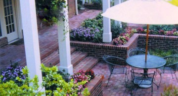 small terraced flower garden