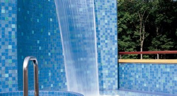 tall modern pool waterfall ideas