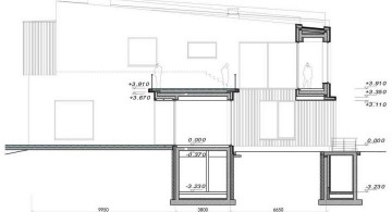 two villas side elevation plan