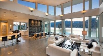 ultramodern lake house interior