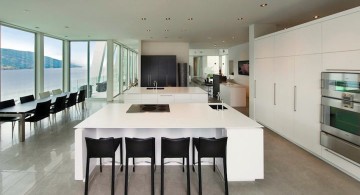 ultramodern lake house kitchen bar sitting