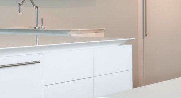 ultramodern lake house kitchen island close up