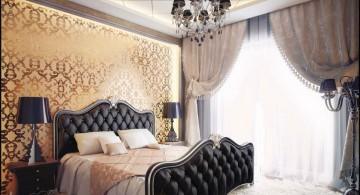 vintage bedroom decoration ideas in black and cream