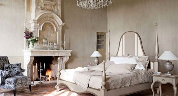 vintage bedroom decoration ideas in white with chandelier