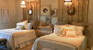 vintage bedroom decoration ideas with twin beds