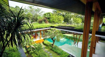 water lily house pool view