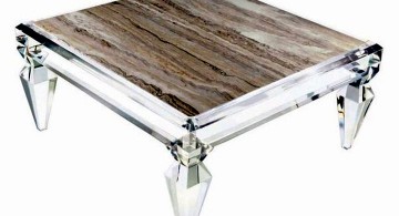 acrylic coffee tables with faux marble top