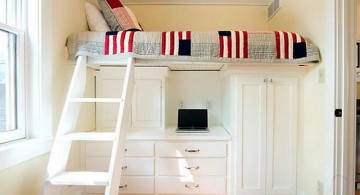 adult loft beds with desk in white for narrow space