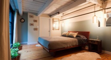 bachelor bedroom decorating ideas with rustic ceiling and floor plan