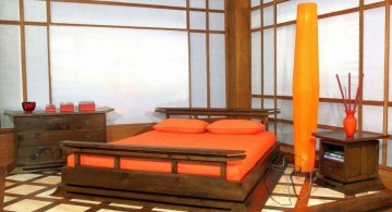 bamboo themed modern asian bedroom