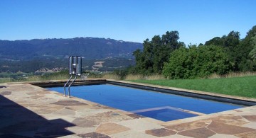 beige marble pool deck stone