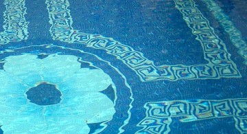 best pool tile with big flower pattern