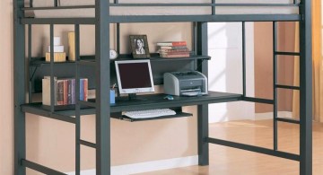 blue adult loft beds with desk