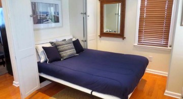 blue murphy bed couch ideas for small space