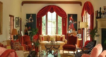 bold tuscan living room colors with bright red