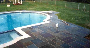 bright multicolord cut pool deck stone