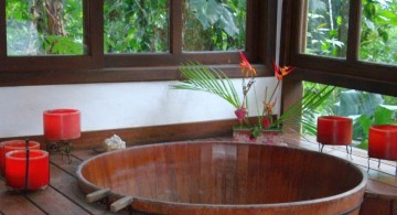 classic round tub for Japanese bathroom designs